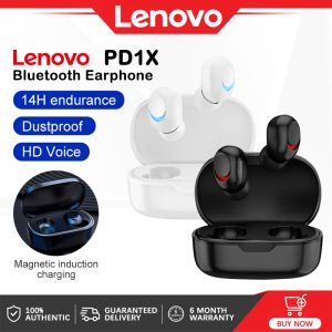 Lenovo PD1X True Wireless Earbuds Bluetooth 5.0 HD Stereo Sound Earphone Handfree Headset Noise Reduction TWS Audio Headphone with Microphone