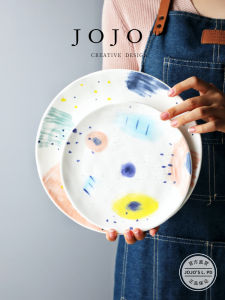 JOJOS L. PD Harder Ceramic Bowl Plate Dish Set Dining Utensils Home Use Rice Square Shape Nordic Style Universal Purpose