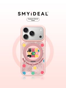 Smyideal | Dots & Rabbit Pattern Phone Case Female Style With Magnet Rotation Stand
