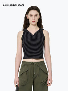 ANN ANDELMAN | Hooded Sleeveless Stripe Summer Outerwear Vest