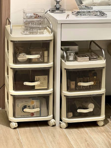 Dresser Table Drawer Storage Car Cosmetics Makeup Storage Rack Floor Movable Trolley Trolley