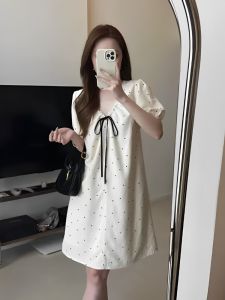 Summer Cotton Linen Dress Womens White Design Sensation Niche Fashion Elegance Mini Dress Single Piece 2024 New Style