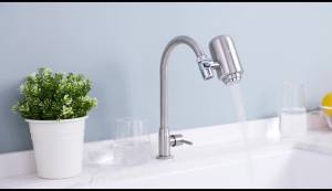 HOMEFISH Stainless Steel Faucet Tap Water Filter Purifier System NSF Certified Reduces Lead Chlorine & Bad Taste Kitchen