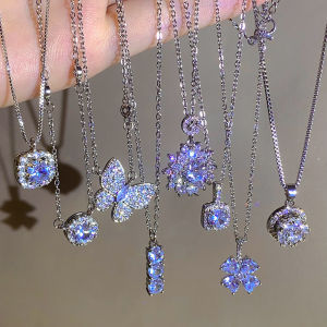Luxury Minimalist Zirconia-Encrusted Titanium Steel Necklace