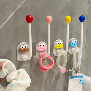 ตะขอห้องน้ำลายการ์ตูนน่ารัก KUNOISE กาวแน่นไม่เจาะเหมาะสำหรับผ้าขนหนูและเสื้อผ้า