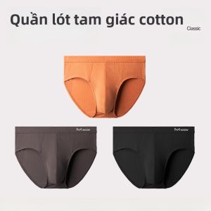 Quần lót tam giác nam MiiOW cotton nguyên chất thoáng khí kháng khuẩn cạp vừa