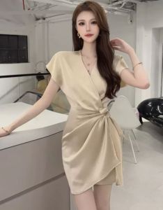 One-piece design niche dress for women summer new style small satin strap waist skirt