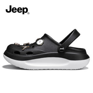 Jeep Womens Summer Outdoor Wear Thick Bottom Sandals Half Slippers Beach Slippers Anti-Slip Winter Flats Casual Style EVA Material