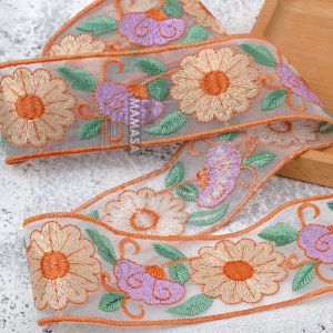 Thickened Embroidered Lace Knitted Euro Organza Braid DIY Hanfu Ethnic Style Clothing Accessories Home Fabric Sewing Supplies