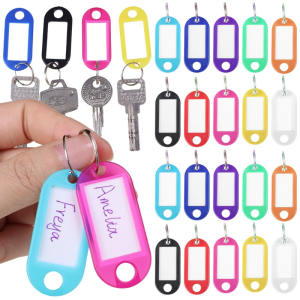 50pcs/10pcs Label Key Holder Plastic Key Tags Plastic Key Tags ID Label Keychain Keychain with Split Ring Key Tag Key Identifiers for Name