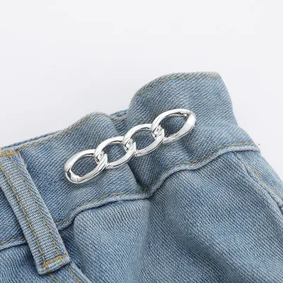 Simple Detachable Pants Clips Adjustable Waist Buckle Nail-free Metal Pins Button For Girls Jeans Waist Tightener