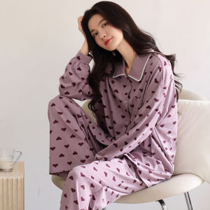 Bộ đồ ngủ nữ MiiOW cat person bằng cotton dài tay thoải mái