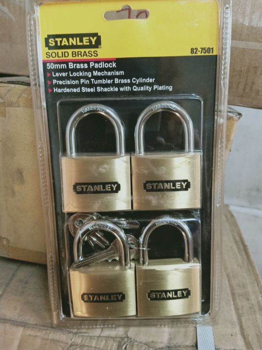 STANLEY PADLOCKS SET OF 4 PCS WITH SAME KEY (KEYED ALIKE4) WITH 6 keys