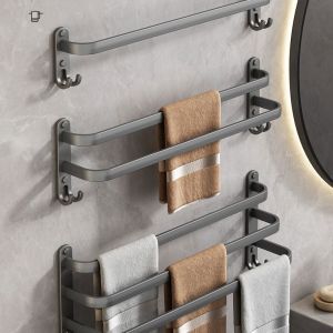 Rak Dinding Kamar Mandi Gantungan Handuk Double Layer