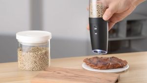 Máy Nghiền Gia Vị Điện KLT Đa Năng Điều Chỉnh Độ Mịn Sạc USB Đèn LED Độ Bền Cao Phù Hợp Mọi Loại Gốm