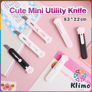KLIMO Cute Mini Cat Utility Knife School office Stationery Craft Paper Cutter Student Art Supplies Tool Cat-Claw
