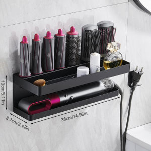 Hair Dryers No Drill Shlef Holder Wall Mount Dryer Cradle Stand Airwrap Holder for Dyson Hairdryer Bathroom Storage Rack Shelf