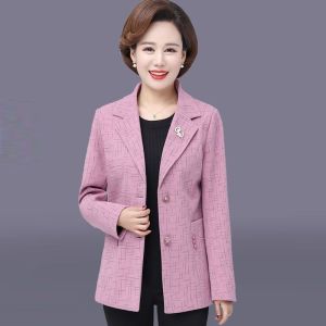 Loose Midlife Mom Autumn Outfit Large Size West Sleeve Button Set Generous Fit Fashion for Middle-Aged Women Spring Autumn Wear
