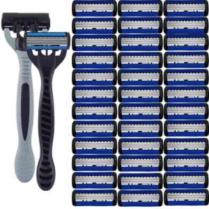 Máy Cạo Râu Bằng Thép Không Gỉ 6 Lớp Dành Cho Nam Giới Dao Cạo Cổ Điển Có Thể Tháo Rời Và Tái Sử Dụng - Không Cần Điện