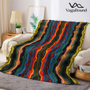 Retro Zigzag Flannel Blanket Warm Soft Halloween Christmas Decorative Couch Warm Cozy All-Season Gift