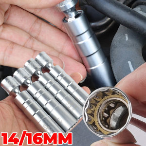 14mm/16mm Universal Spark Plug Socket 3/8" Inch Interface Magnetic Spark Plug Wrench Adapter Removable Installation Car Repair Tool