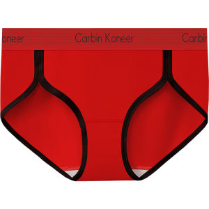 CarbinKoneer | Antibacterial Pure Cotton Underwear Womens Triangle Panties Red Color Lunar New Year Design Comfortable Mid-Waist Briefs