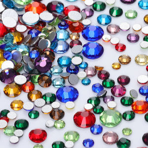 14400Pcs Wholesale SS3-SS20 Glass Flatback Rhinestone Glitter Crystal AB Non Hotfix Glue On Stone for DIY Nail Art Decoration