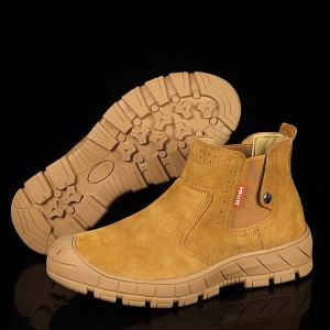 Suede Welder Shoes Men Safety Boots Steel Toe Work Shoes Sneakers Male Anti-Smash Anti-Slip Work Boots Men Safety Shoes Footwear