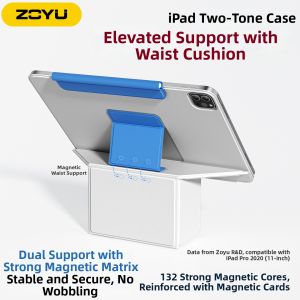 Zoyu | Magnetic Dual-Sided iPad Protective Case with Color Blocking and Anti-Drop Floating Stand