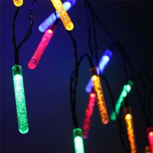 Solar Christmas String Light 20/30 LED Outdoor waterproof  2023 Christmas Decorations Star String Lights for Fairy lcicle Light for Garden Wedding