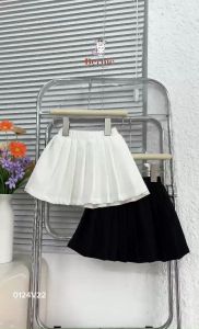 Chân váy xếp ly cho bé gái tenis có lót quần màu trắng đen hàn quốc 1 đến 7 tuổi BERNIE kids 0124V22