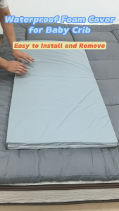 100% Waterproof Baby Foam Mattress Protector Zipper Design Foam Cover Safe Soft &Breathable Crib Bed Cover