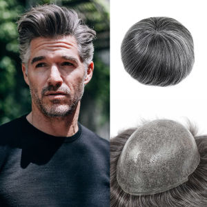 Mái Tóc Giả Nam Bằng Da PU Nguyên Chất 008mm Bền Tóc Người Thật Kiểu Tóc Thẳng Kích Thước 8x10 Inch Tóc Remy Ấn Độ