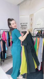 Set Đồ Bộ Nữ Mặc Nhà Quần Suông Áo Dây Rút Tà Xéo Gân Xốp Mặc Nhà Đi Chơi Đẹp Thời Trang Giá Rẻ Nhất Sale Ngay Tại Lazada