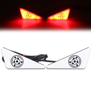 KEVANLY | 2pcs Motorcycle LED Rotating Lights Car Decor Lamps License Plate Brake Signal Triangle Eagle Lights JDM Mod Red Light 12V