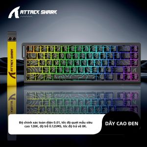 ATTACK SHARK | Bàn Phím Cơ Học Có Dây Attack Shark X68HE Esports Sử Dụng Trục Từ Tính - Tốc Độ Quét 128K Độ Chính Xác RT 0.01mm Âm Thanh HIFI