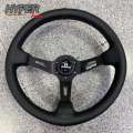 MOMO Steering wheel Japan Edition 🇯🇵 พวงมาลัยรถยนต์ พวงมาลัยแต่ง ขนาด 13.5“ นิ้ว ก้านยก 3“ หนังนิ่มมีร่องนิ้ว. 