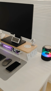 ที่วางจอคอม พร้อมกับพอร์ต USB ขาตั้งความสูงคอมพิวเตอร์ ชั้นวางจอคอม ที่วางมอนิเตอร์ USB 4 Hub Port PC ที่วางจอคอม ชั้นวางจอ 50/60/80ซม