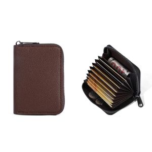 20 Detents Cards Holders PU Business Bank Credit Bus ID Card Holder Cover Coin Pouch Anti Demagnetization Wallets Bag Organizer