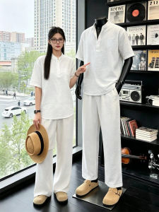 OUMULONG | Bộ Com lê nam linen thoáng khí nhẹ nhàng cho mùa hè thanh lịch