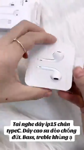 Tai Nghe Dây Cho Hệ Điều Hành IOS từ 15 trở lên full box âm thanh sống động chống ồn cực tốt