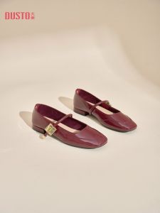 DUSTO | Mary Jane Style Square Toe Elegant Red Shoes