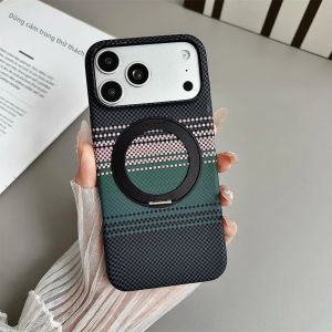 Ốp Lưng Có Kết Cấu Sợi Carbon Kevlar Có Kết Cấu Từ Tính Cho iPhone Pro Max Magsafe Đế Sạc Không Dây Chống Sốc Vỏ Mềm Chống Trầy Xước