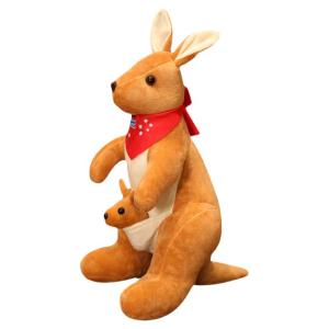 รูปตุ๊กตาสัตว์ป่ารูปกระเปาะก้าวเล็ก รูปคุณแม่และลูก ของเล่นผ้าขนแกะสำหรับเด็ก อุปกรณ์ตกแต่งบ้าน อนิเมะ ตุ๊กตาผ้าฝ้าย