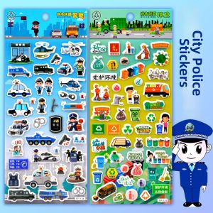 DAXIANTONGXIN | Police & Military 3D Bubble Stickers for Boys