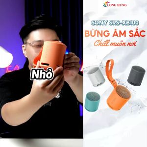 Loa Bluetooth Sony SRS-XB100 - Hàng chính hãng - Thiết kế nhỏ gọn tiện lợi âm thanh mạnh mẽ và rõ nét chế tác từ vật liệu tái chế