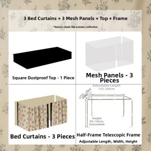 Vintage French Style Thickening Blackout Bed Curtain