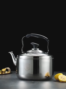 304 Stainless Steel Whistling Kettle Large Capacity Flat Bottom for Induction and Gas Stove Household Water or Soup Use