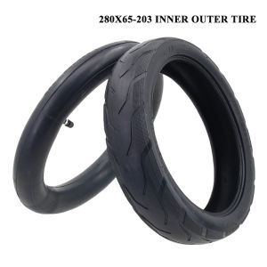 Replacement 12 inch inflatable tire 280x65-23 with inner tube for various scooter models and handcarts