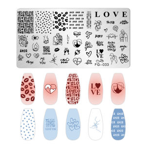Marble Blooming Nail Stamping Plate Leaf Flower Line Animal Image Nail Stamp Templates UV Gel Polish Printing Plate Nail Tools